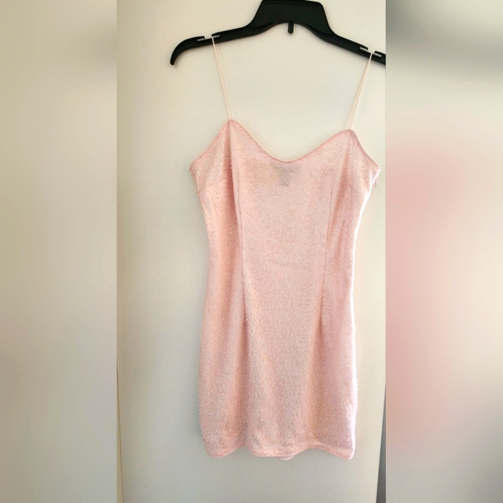 Forever 21 Pink Beaded Spagetti Strapped Dress